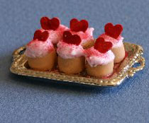 Dollhouse Miniature Cupcakes, Valentine